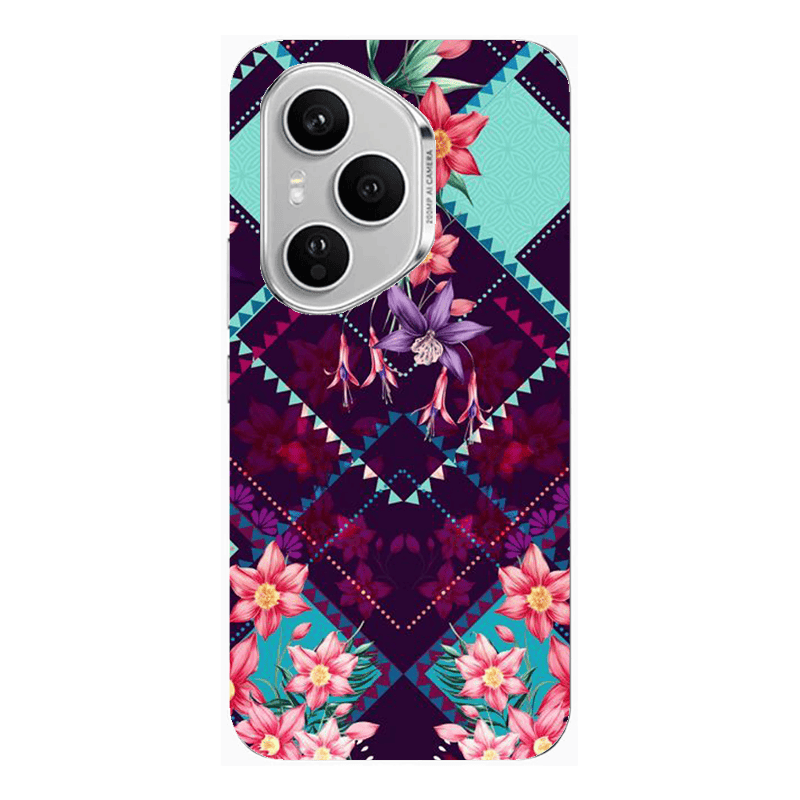 Honor Magic 400 Pro Checkered flowers Transparent Silicone TPU Θήκη